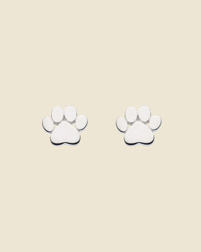 Sterling Silver Tiny Paw Print Studs