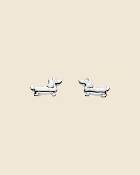 Sterling Silver Sausage Dog Studs