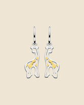 Sterling Silver and Gold Two-Tone Cut-Out Giraffe Earrings