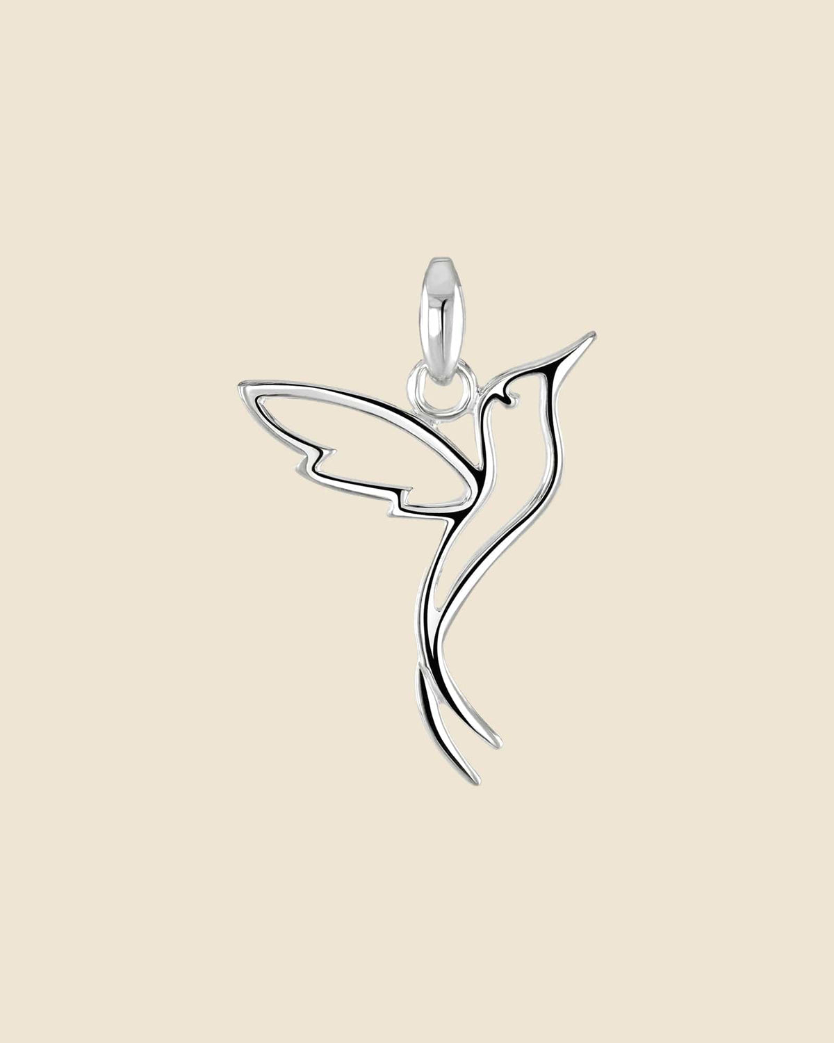 Sterling Silver Cut-Out Hummingbird Pendant
