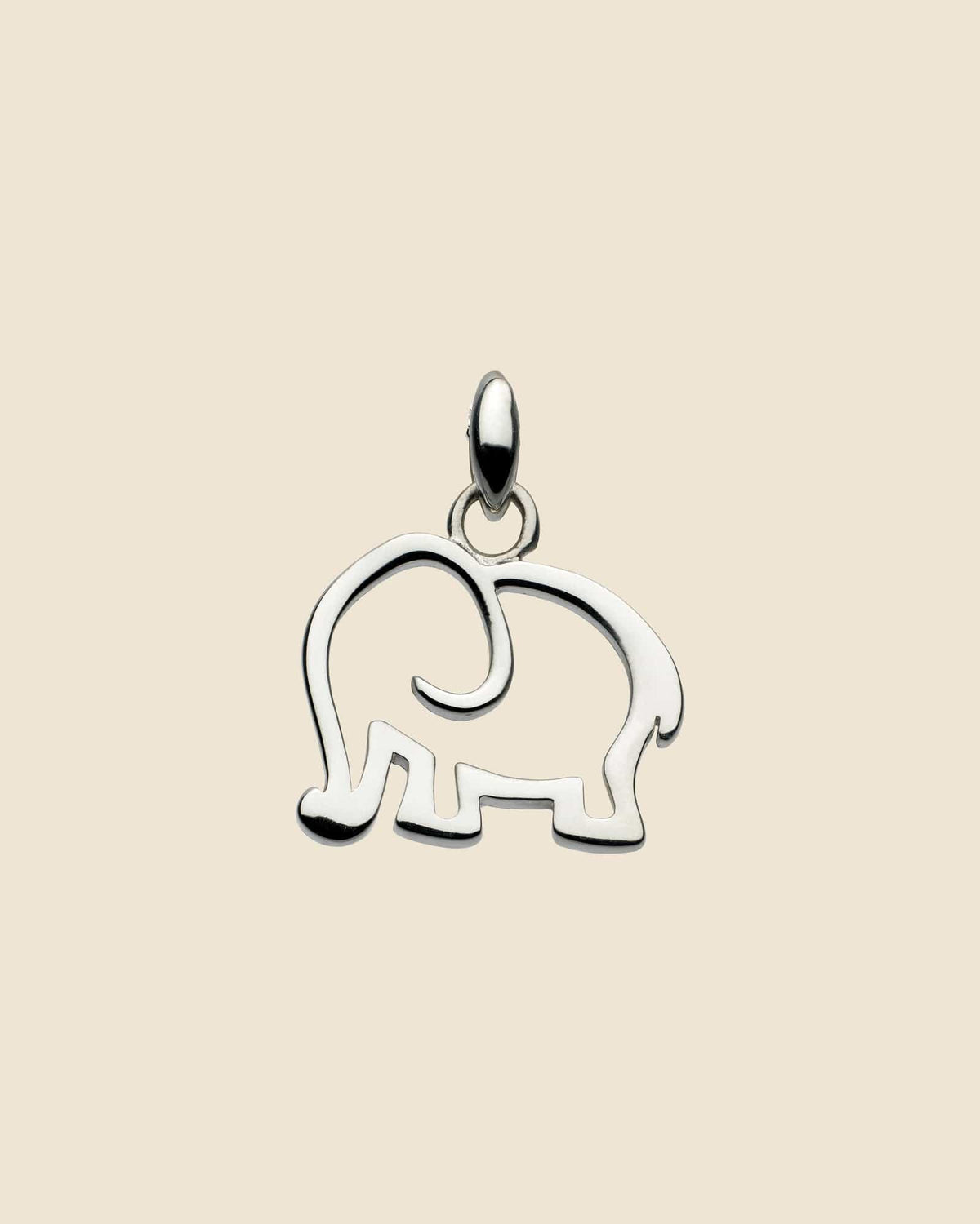 Sterling Silver Cut Out Elephant Pendant