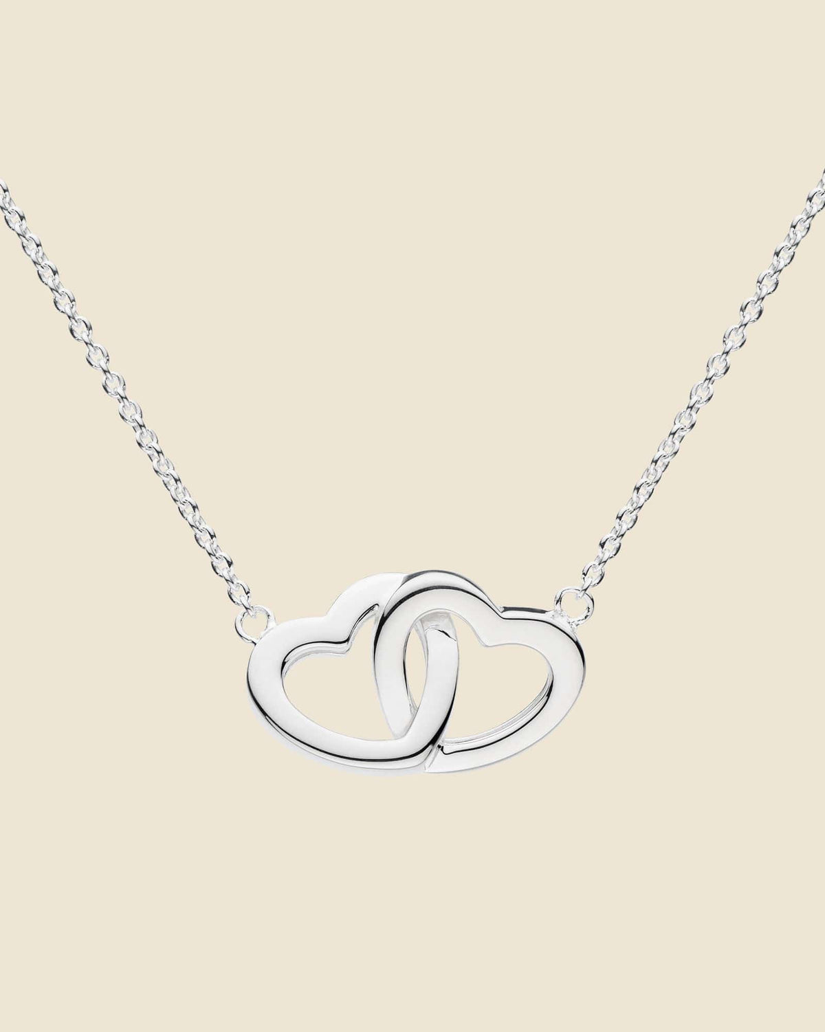 Sterling Silver Linking Hearts Necklace