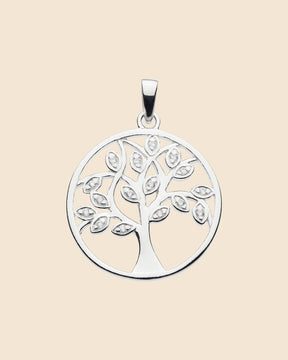 Sterling Silver and Cubic Zirconia Tree of Life Pendant