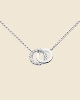 Sterling Silver and Cubic Zirconia Linked Circle Necklace (18")