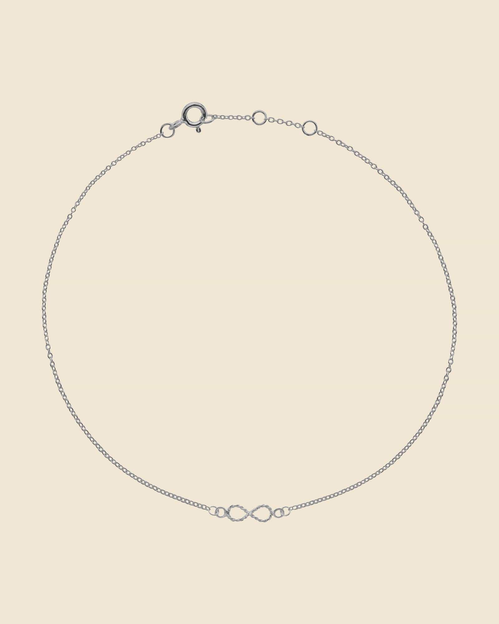 Sterling Silver Fine Infinity Charm Anklet