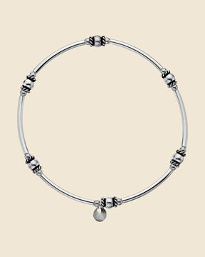 Sterling Silver Stretch Bali Bead Bracelet