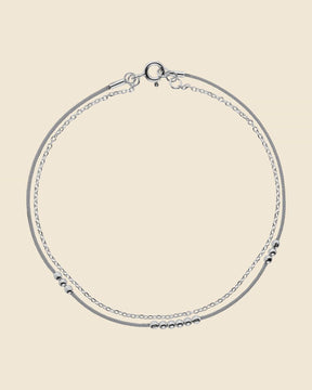 Sterling Silver and Cord Dainty Chain Bracelet