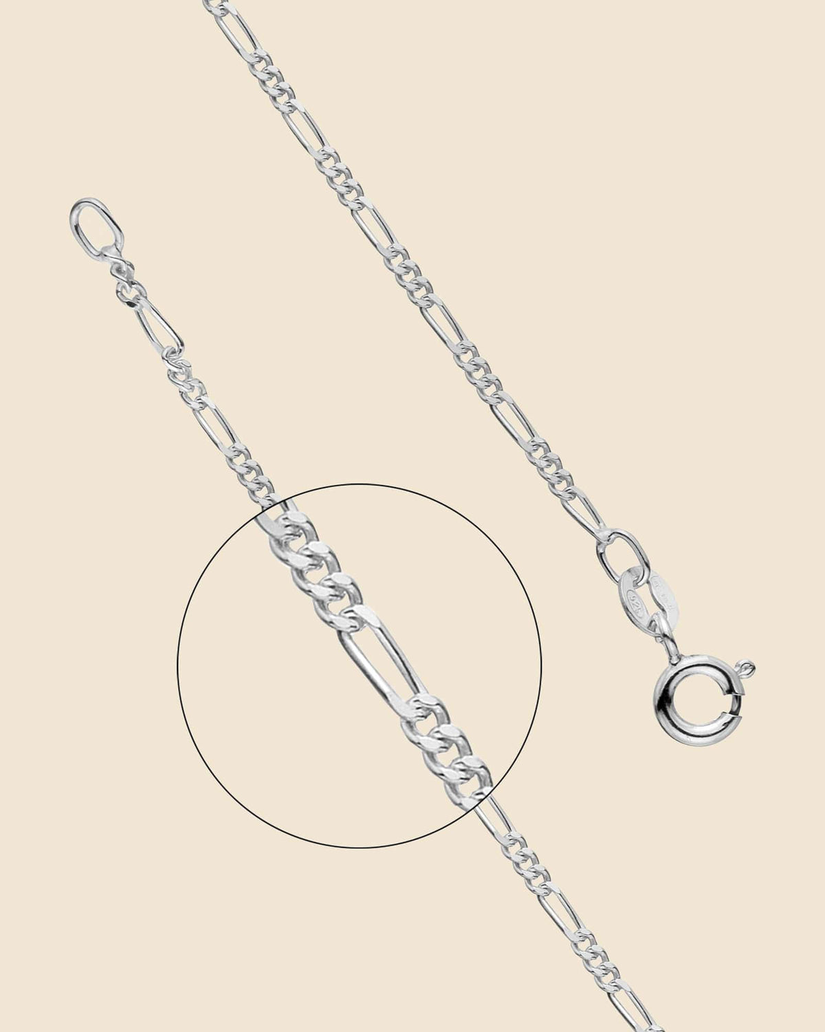 Sterling Silver Light Figaro Chain