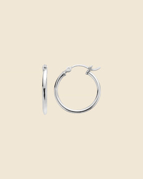 Sterling Silver Simple 2x20mm Flip-Top Hoops