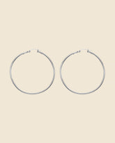 Sterling Silver 50mm Hoops with Hinge and Claw Clasp
