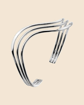 Sterling Silver Triple Wave Bangle