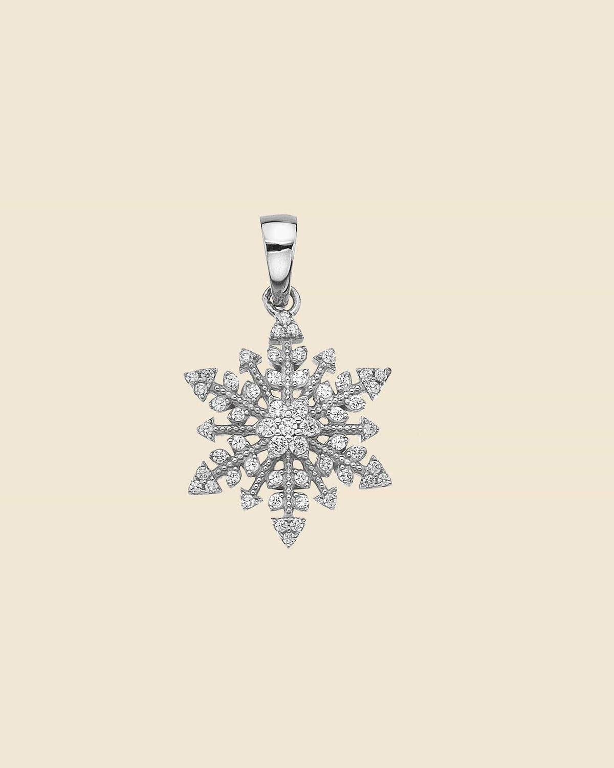 Sterling Silver and Cubic Zirconia Vintage Snowflake Pendant