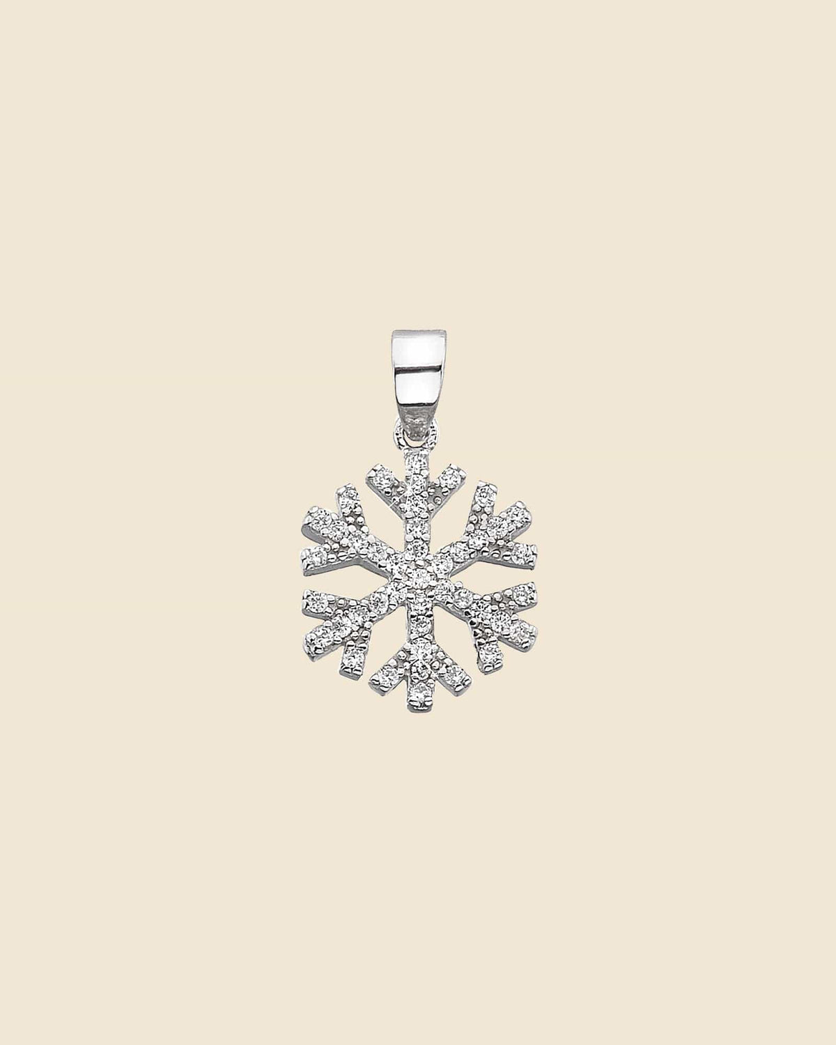 Sterling Silver Micro-Set Cubic Zirconia Snowflake Pendant