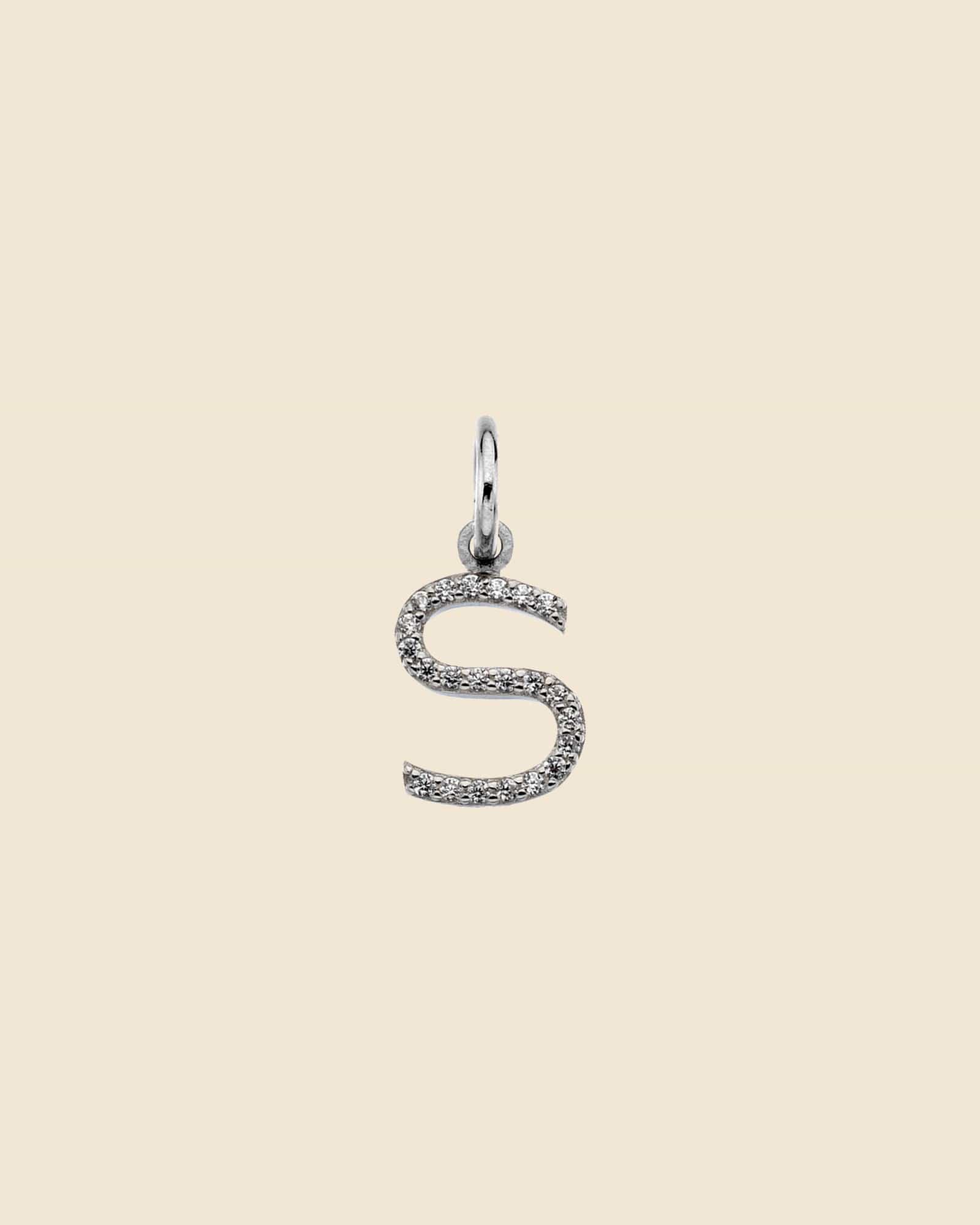 Sterling Silver and Cubic Zirconia Letter Pendants (Choose your letter)