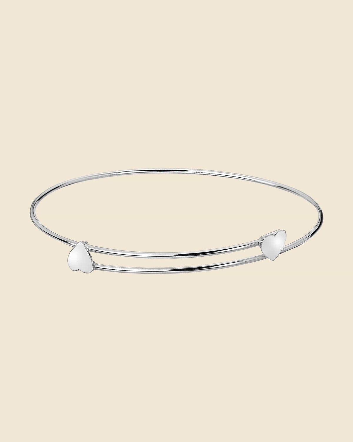 Sterling Silver Expanding Heart Bangle
