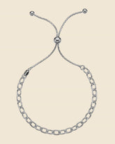 Sterling Silver Simple Chain Slider Bracelet
