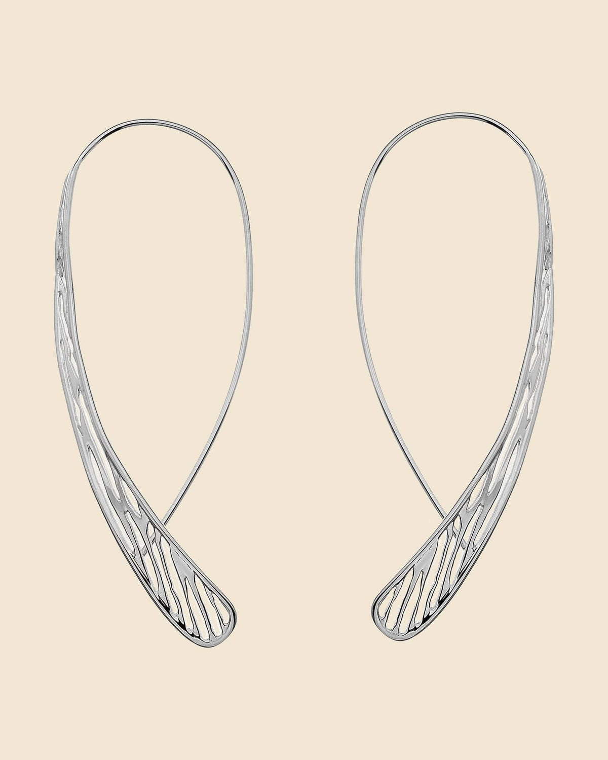 Sterling Silver Modern Art Drop Earrings