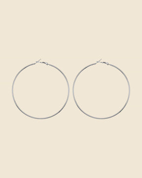 Sterling Silver 80mm Hinged Closure Hoops