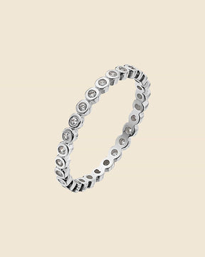 Sterling Silver and Cubic Zirconia Pobble Ring
