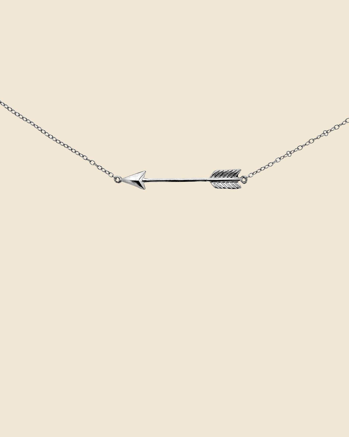 Sterling Silver Horizontal Arrow Necklace
