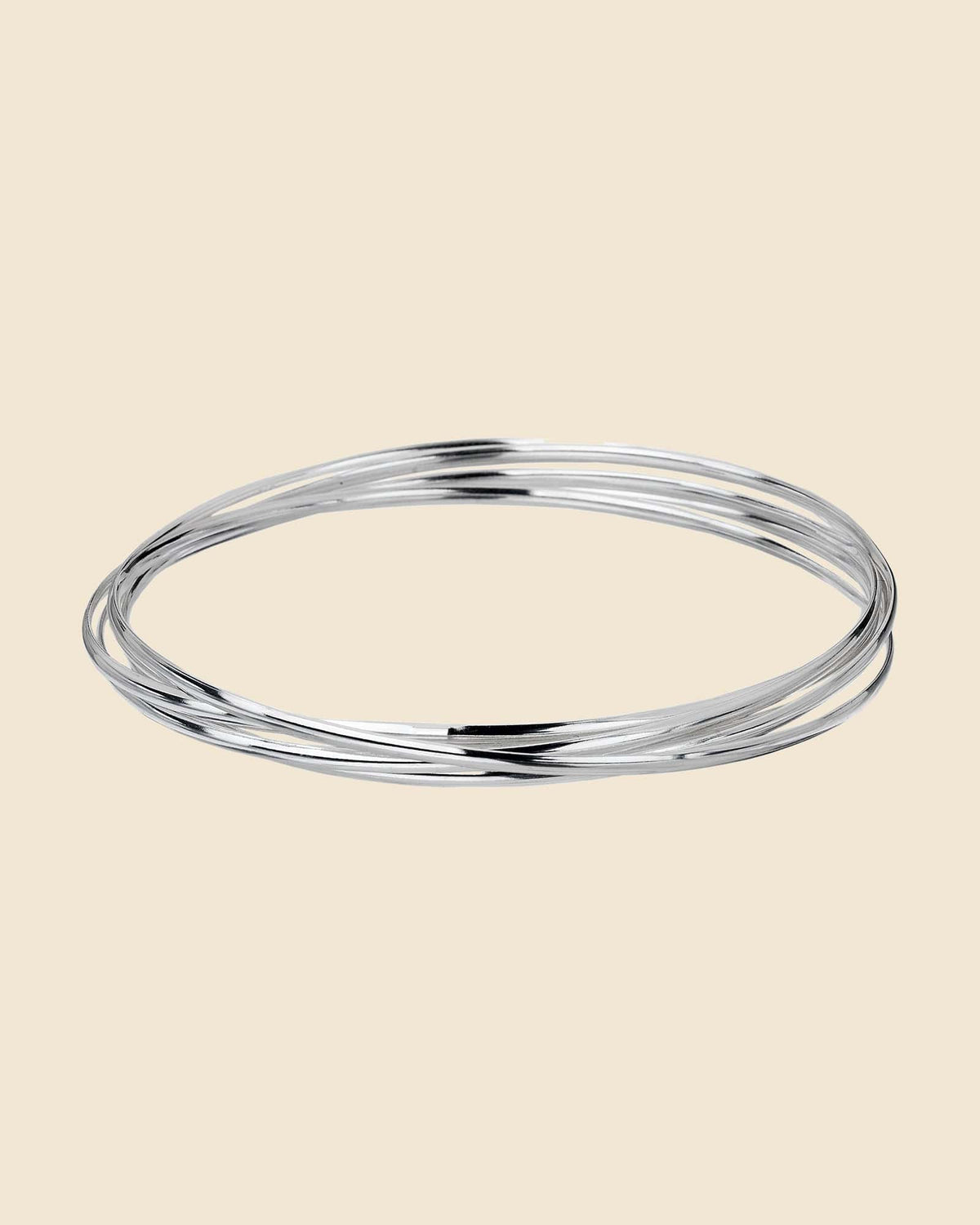 Sterling Silver 5 Court Russian Wedding Style Bangle