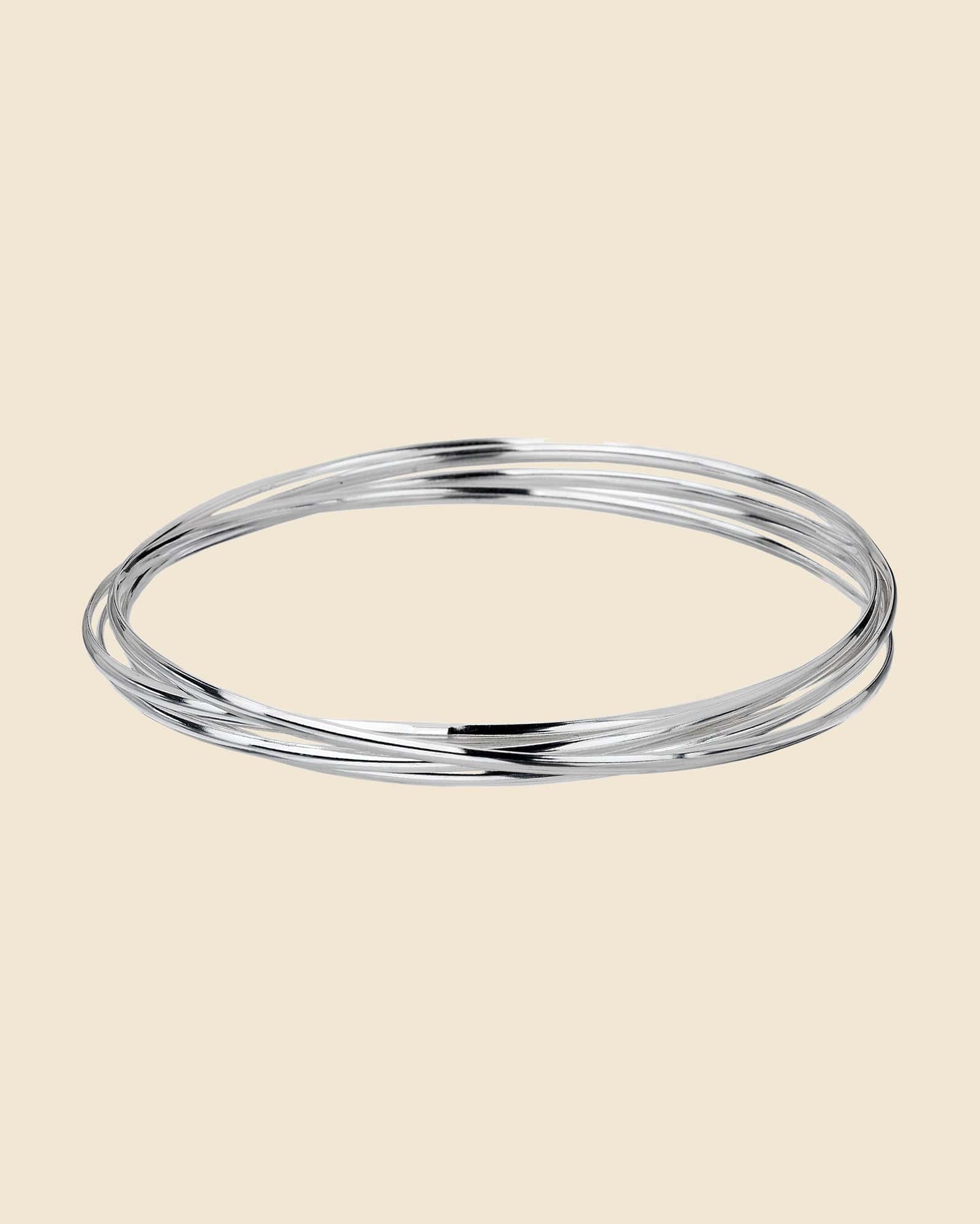 Sterling Silver 5 Court Russian Wedding Style Bangle