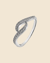 Sterling Silver and Cubic Zirconia Crossover Waves Ring