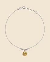 Sterling Silver Anklet with Sun Charm