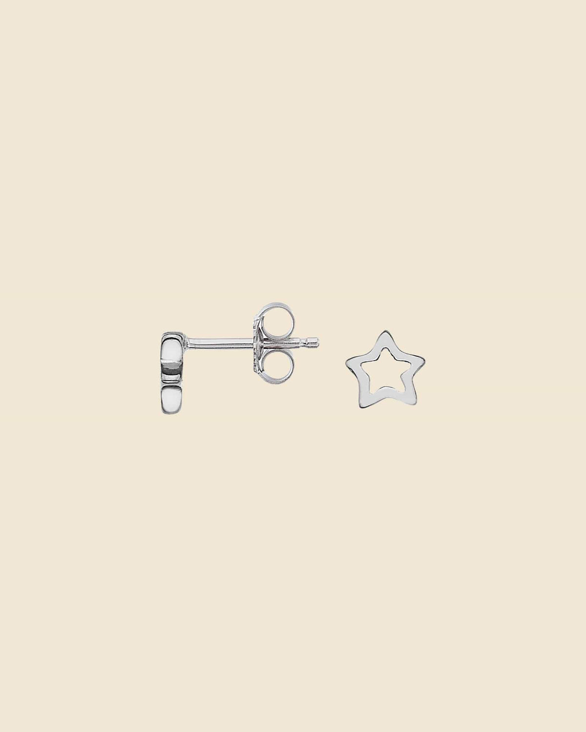 Sterling Silver Cut Out Star Studs