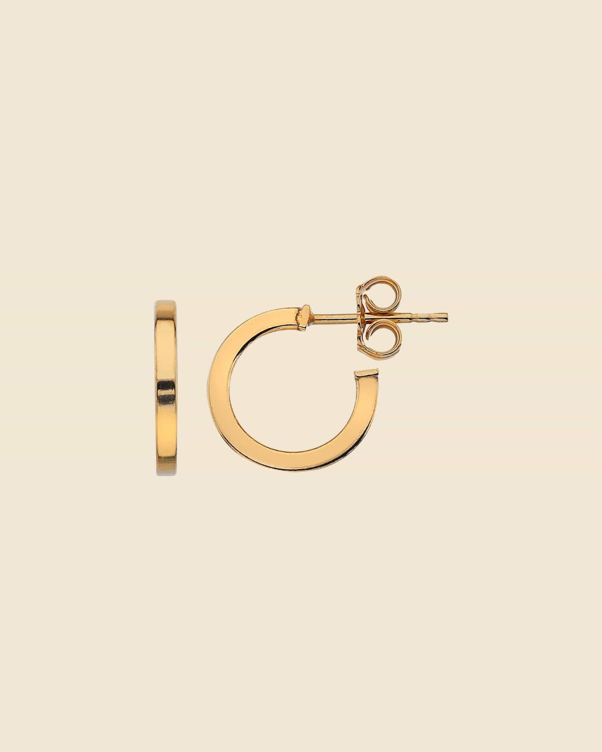 Gold Plated 14mm Square Tube Hoops
