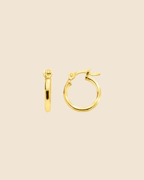 Gold Plated 2x12mm Flip Top Hoops