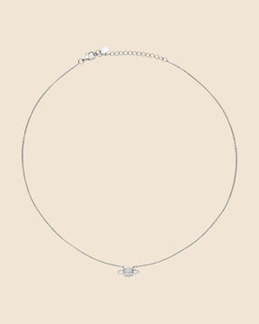 Sterling Silver and Cubic Zirconia Saturn Necklace