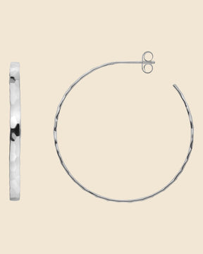 Sterling Silver Hammered Hoops