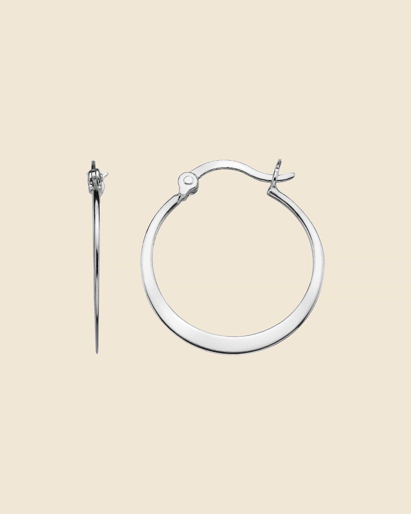 Sterling Silver Flat Tapered Hoops