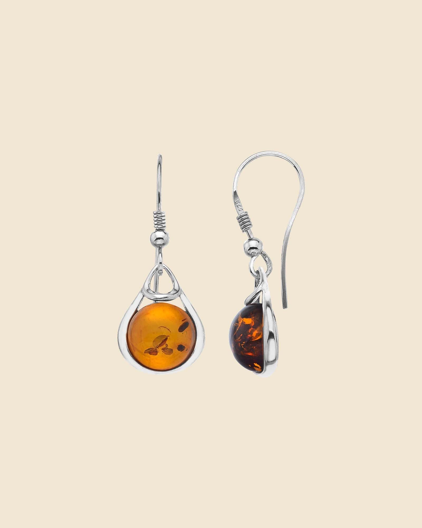 Sterling Silver and Amber Hepworth Earrings