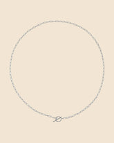 Sterling Silver Simple Link T-Bar Necklace