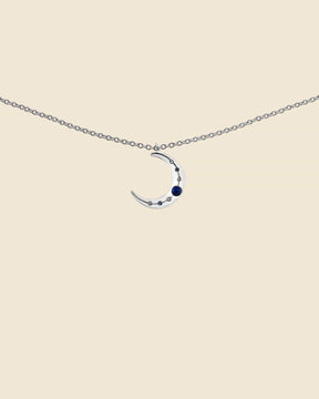 Sterling Silver and Lapis Crescent Moon Necklace