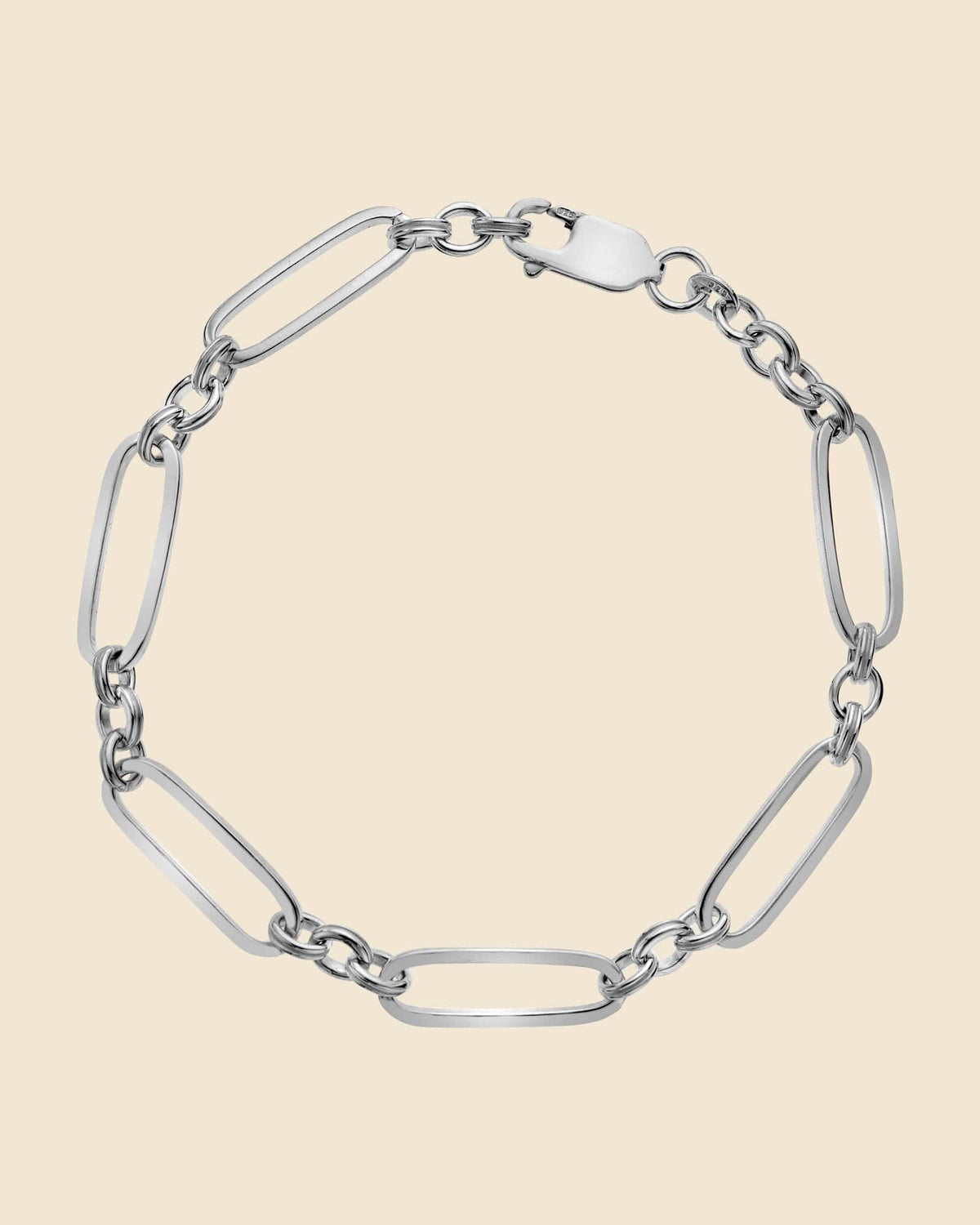 Sterling Silver Simple Oval Link Bracelet