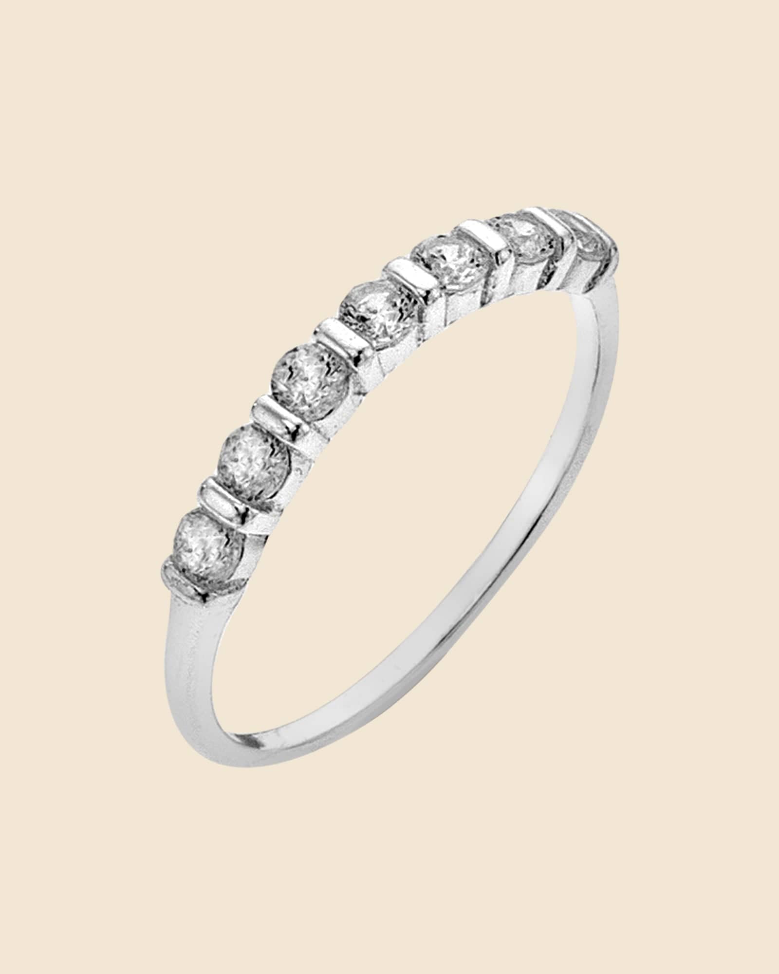 Sterling Silver and Cubic Zirconia Classic Band Ring