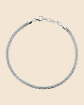 Sterling Silver Etched Design Herringbone Bracelet