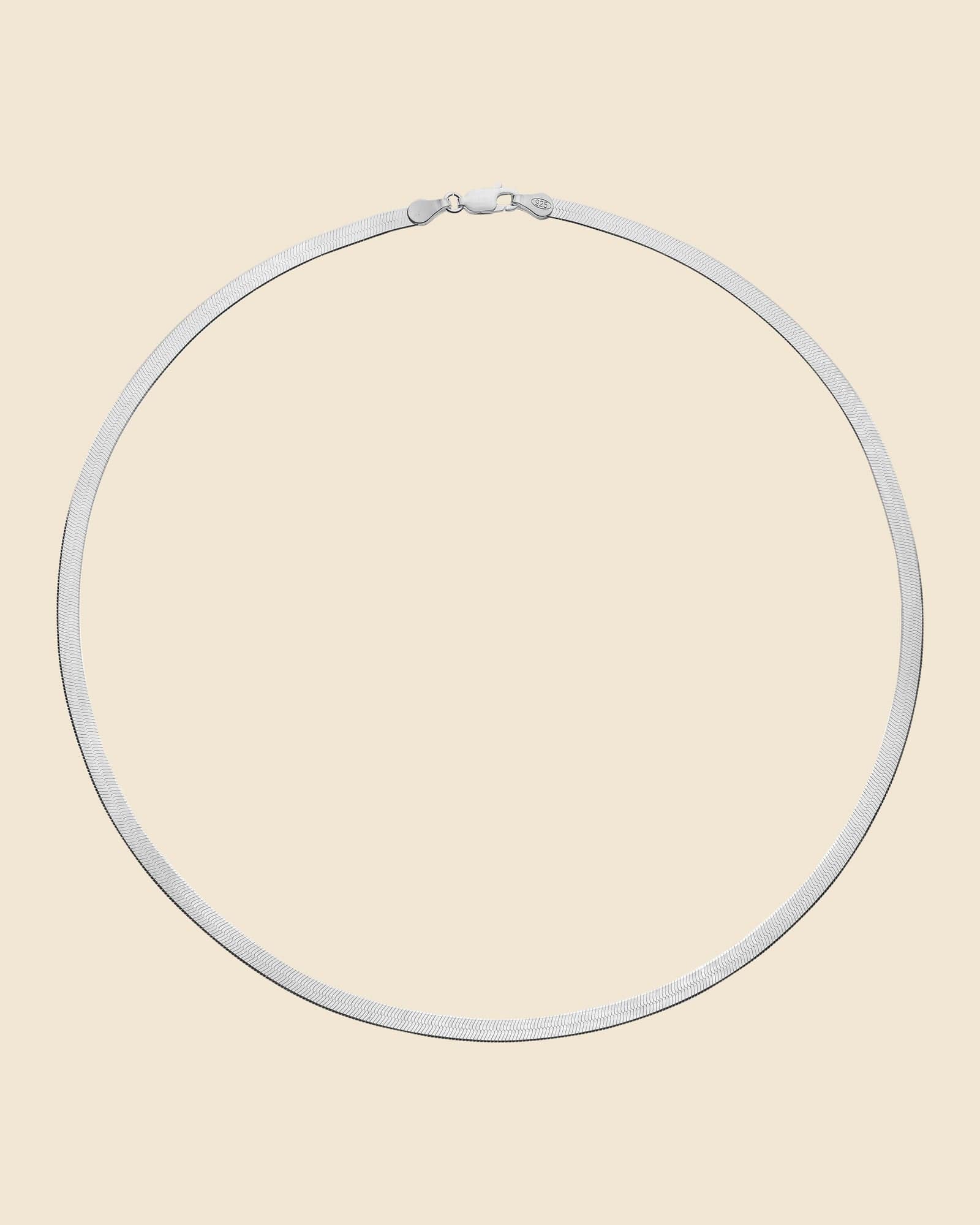 Sterling Silver Fine Herringbone Necklace