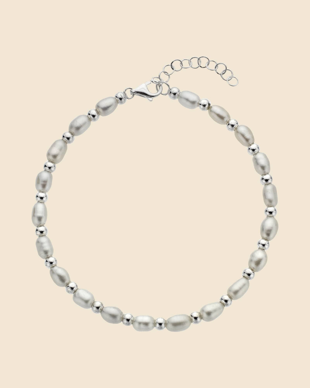 Sterling Silver and Pearl Beaded Bracelet