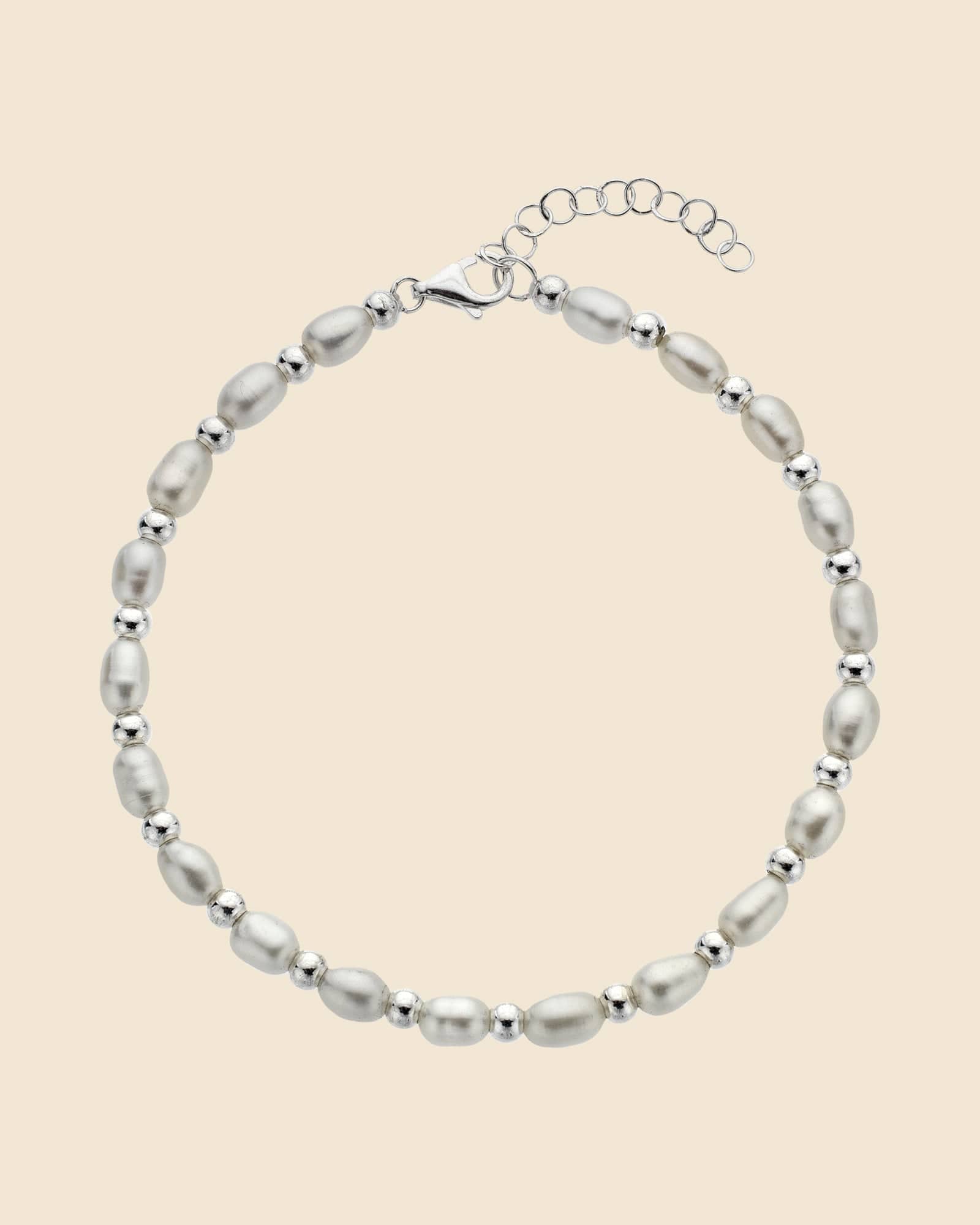 Sterling Silver and Pearl Beaded Bracelet