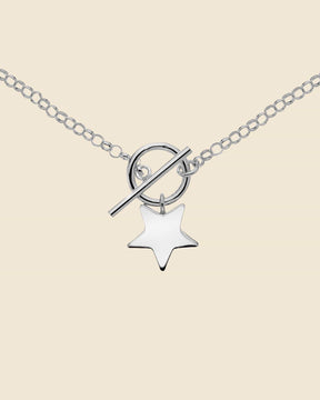 Sterling Silver T-Bar Star Necklace