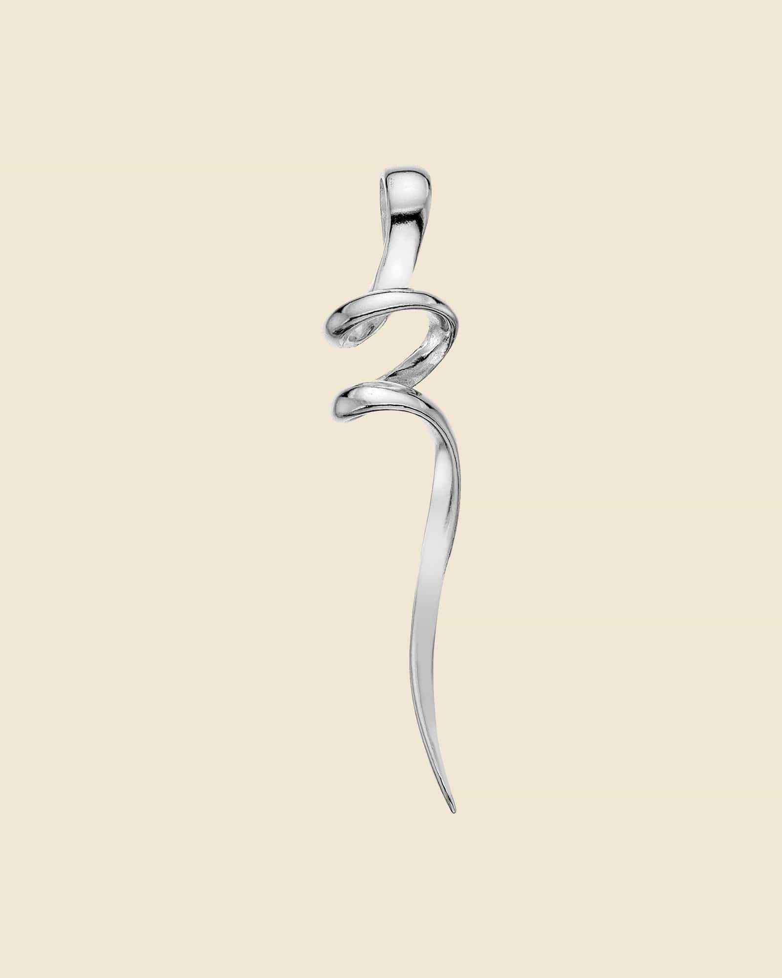 Sterling Silver Long Spiral Pendant