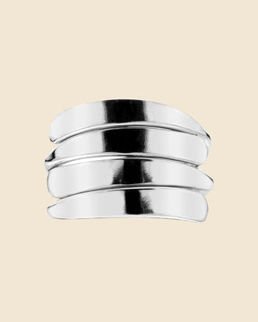 Sterling Silver Double Plain Overlap Ring