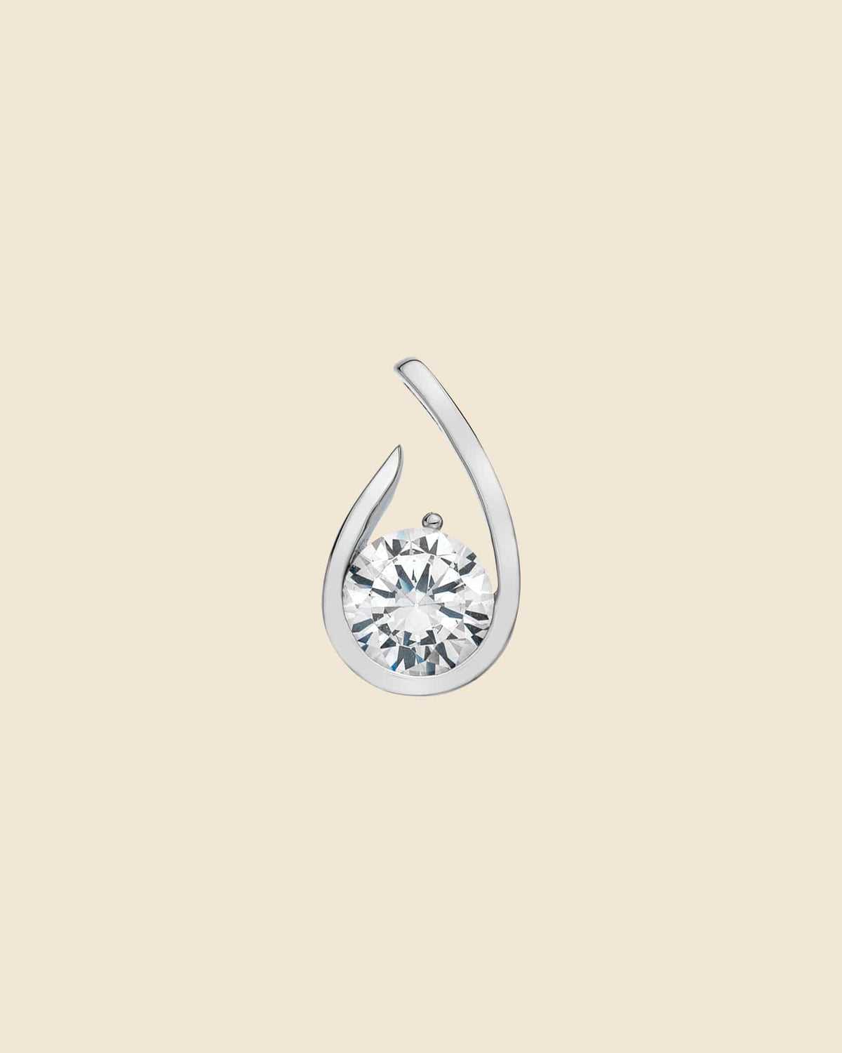 Sterling Silver and Cubic Zirconia Open Loop Pendant