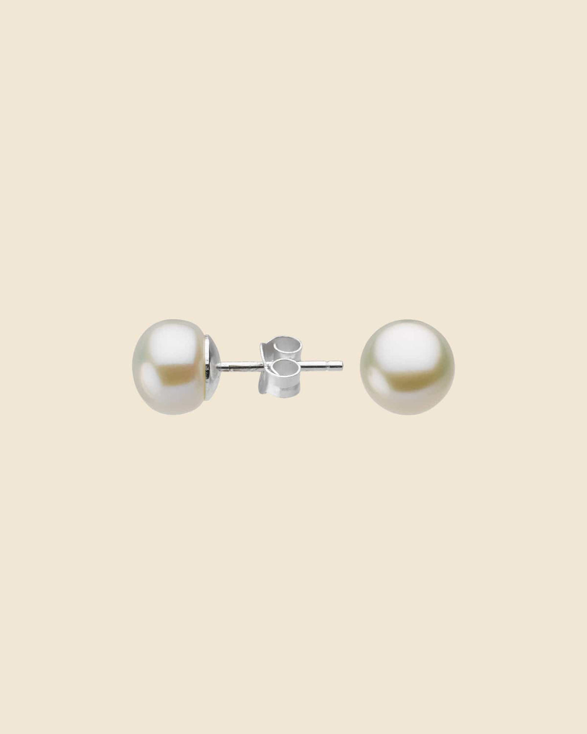 8mm White Freshwater Pearl and Sterling Silver Studs