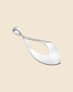 Sterling Silver Twisted Open Leaf Pendant