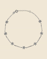 Sterling Silver Daisy Link Anklet